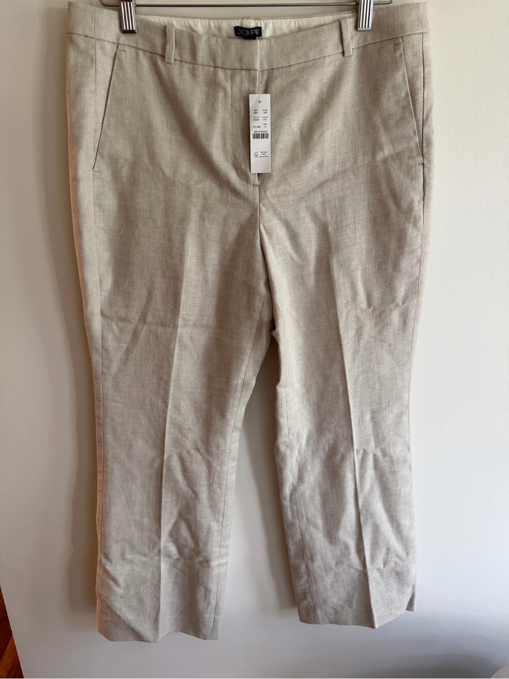 J. Crew Women’s Linen Blend Dress Crop Pants — Light Beige